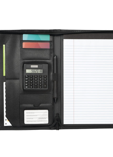 FSC® Mix Manchester Zippered Padfolio - Black | PromoEO