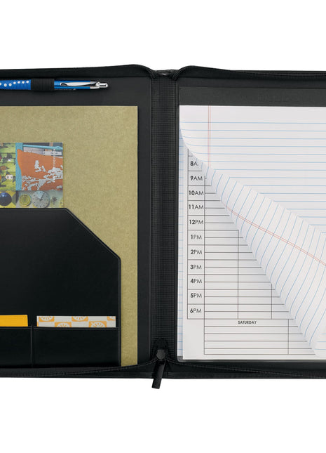 FSC® Mix Windsor Impressions Zip Padfolio - Black | PromoEO