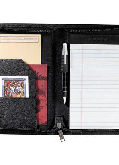 FSC® Mix DuraHyde Jr. Zippered Padfolio - Black | PromoEO