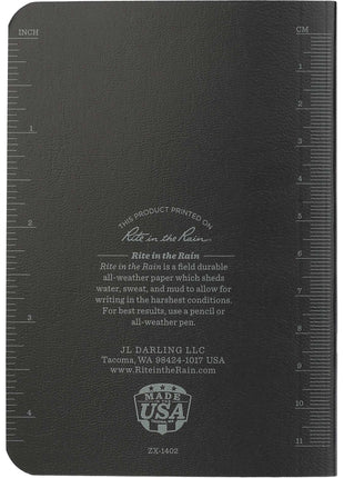3.5" x 5.25" Rite in the Rain Soft Cover Notebook - Black | Rite in the Rain