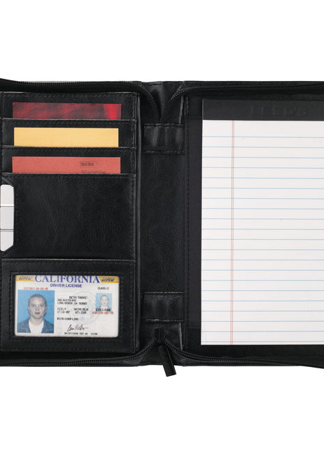 FSC® Mix Renaissance Jr. Zippered Padfolio - Black | PromoEO
