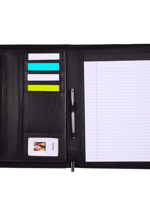 FSC® Mix Renaissance Zippered Padfolio - Black | PromoEO