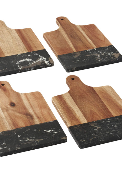 Black Marble and Wood Cutting Board - Black | PromoEO