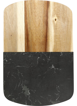Black Marble Cheese Board Set with Knives - Natural | PromoEO