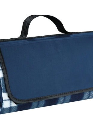 Padded Water-Resistant Fleece Picnic Blanket - Navy | PromoEO