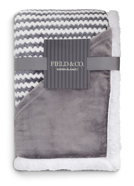 Field & Co.® Chevron Striped Sherpa Blanket