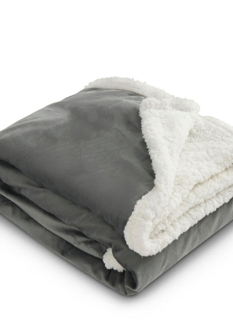 Field & Co. 100% Recycled PET Sherpa Blanket - Gray | Field & Co.