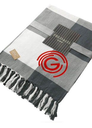 Field & Co. 100% Organic Cotton Check Throw Blanke