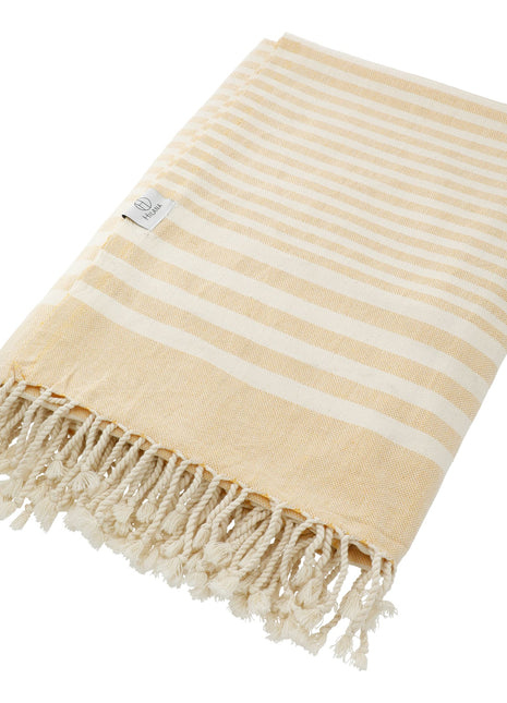 Hilana Upcycled  Fethiye Throw Blanket - Beige | Hilana