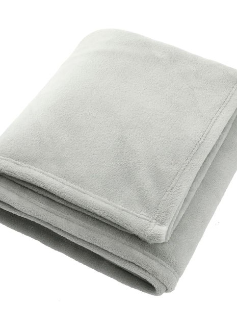 Recycled PET Oversized Coral Fleece Blanket - Gray | PromoEO