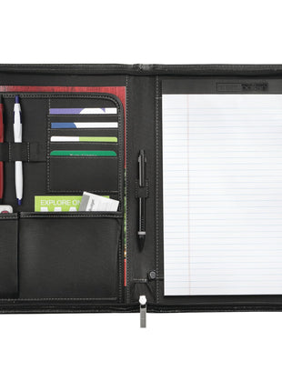 FSC® Mix Metropolitan Zippered Padfolio - Black | Metropolitan
