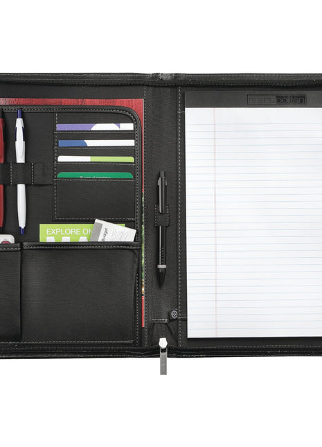 FSC® Mix Metropolitan Zippered Padfolio - Black | Metropolitan