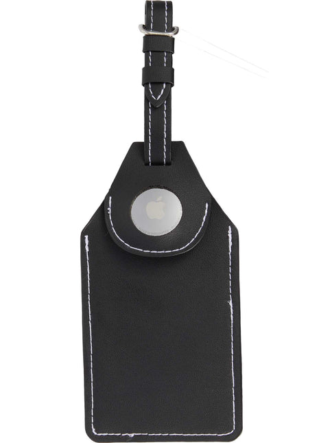 Wander & Roam Luggage Tag w/ Air Tag Holder - Black | Wander & Roam