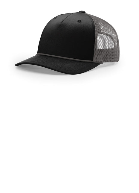 Richardson Five-Panel with Rope 112FPR - Black/ Charcoal/ Charcoal | Richardson