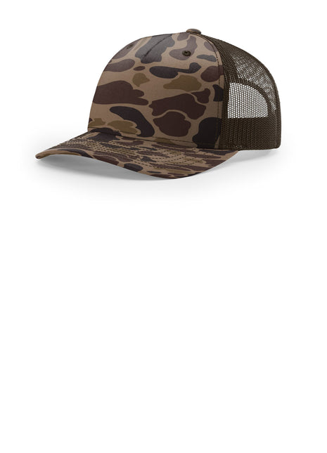 Richardson Printed Five-Panel Trucker 112PFP - Bark Duck Camo/ Brown | Richardson