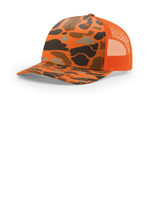 Richardson Printed Five-Panel Trucker 112PFP - Blaze Duck Camo/ Blaze | Richardson