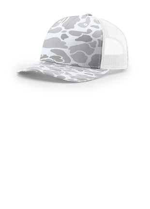 Richardson Printed Five-Panel Trucker 112PFP - Blizzard Duck Camo/ White | Richardson