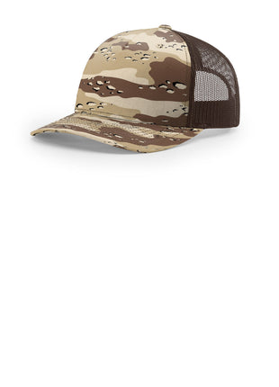 Richardson Printed Five-Panel Trucker 112PFP - Desert Camo/ Brown | Richardson