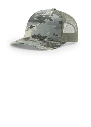 Richardson Printed Five-Panel Trucker 112PFP - Digital Camo/ Light Green | Richardson