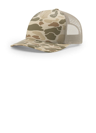 Richardson Printed Five-Panel Trucker 112PFP - Harvest Duck Camo/ Light Tan | Richardson