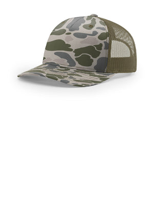 Richardson Printed Five-Panel Trucker 112PFP - Marsh Duck Camo/ Loden | Richardson