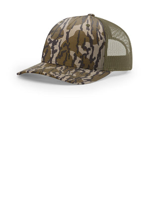 Richardson Printed Five-Panel Trucker 112PFP - Mossy Oak Bottomland/ Loden | Richardson