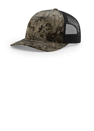 Richardson Printed Five-Panel Trucker 112PFP - Realtree Timber/ Black | Richardson