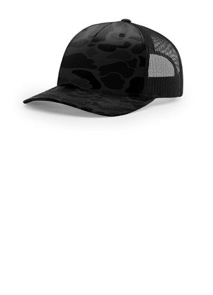 Richardson Printed Five-Panel Trucker 112PFP - Sable Duck Camo/ Black | Richardson