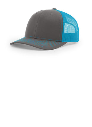 Richardson Trucker Cap 112 - Charcoal/ Neon Blue | Richardson