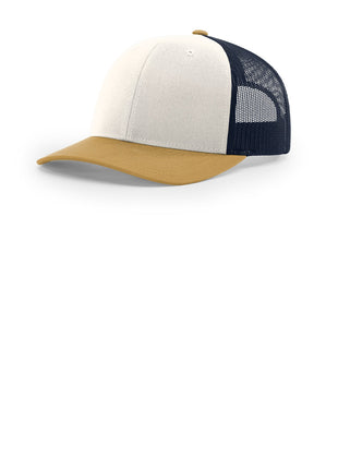 Richardson Trucker Cap 112 - Cream/ Navy/ Amber Gold | Richardson