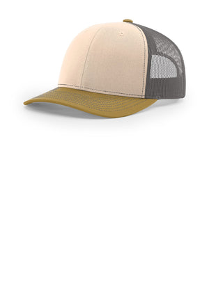 Richardson Trucker Cap 112 - Mink Beige/ Charcoal/ Amber Gold | Richardson