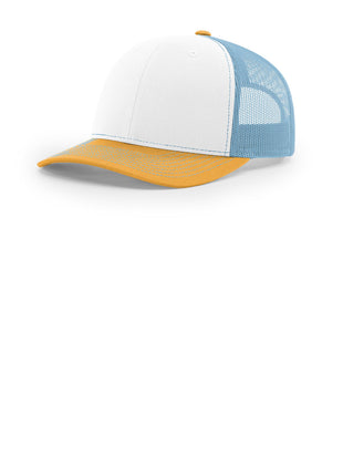 Richardson Trucker Cap 112 - White/ Columbia Blue/ Yellow | Richardson