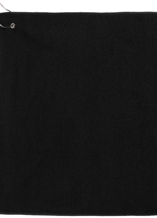 15" x 18" Recycled 300g Terry Polyester Towel - Black | PromoEO