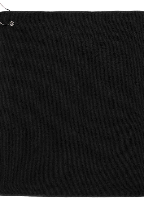 15" x 18" Recycled 300g Terry Polyester Towel - Black | PromoEO