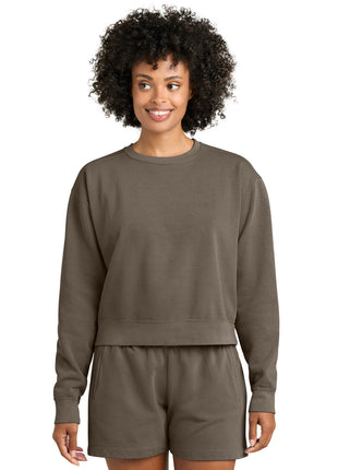 Comfort Colors® Women's Mid-Length Crewneck Sweatshirt 1566L - Espresso | Comfort Colors