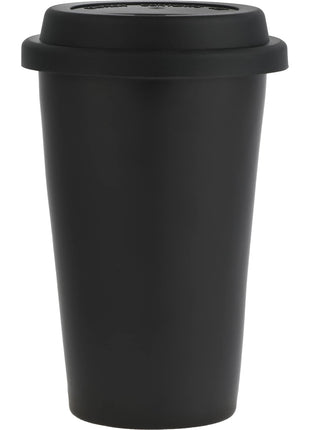 I'm Not a Paper Cup 10oz Ceramic Tumbler w/ Lid - Black | PromoEO
