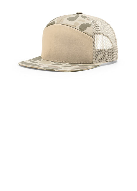 Richardson Printed 7-Panel Trucker 168P - Harvest Duck Camo/ Sandstone | Richardson