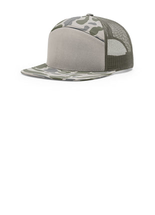 Richardson Printed 7-Panel Trucker 168P - Marsh Duck Camo/ Loden | Richardson
