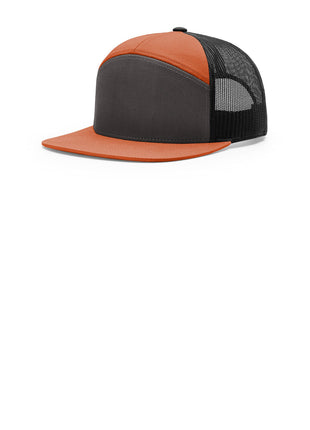 Richardson 7-Panel Trucker 168 - Charcoal/ Burnt Orange/ Black | Richardson