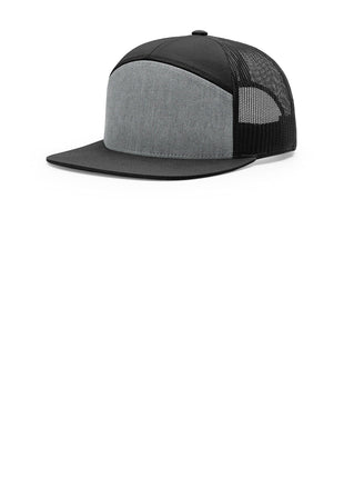 Richardson 7-Panel Trucker 168 - Heather Grey/ Black/ Black | Richardson