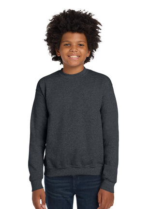 Gildan® Youth Heavy Blend™ Crewneck Sweatshirt.  18000B - Dark Heather | Gildan