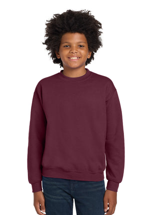 Gildan® Youth Heavy Blend™ Crewneck Sweatshirt.  18000B - Maroon | Gildan