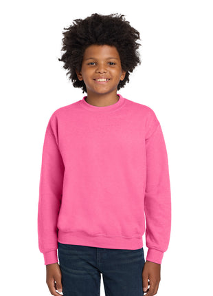 Gildan® Youth Heavy Blend™ Crewneck Sweatshirt.  18000B - Safety Pink | Gildan