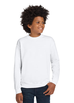 Gildan® Youth Heavy Blend™ Crewneck Sweatshirt.  18000B - White | Gildan