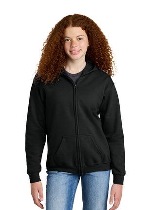 Gildan® Youth Heavy Blend™ Full-Zip Hooded Sweatshirt. 18600B - Black | Gildan