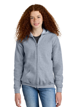 Gildan® Youth Heavy Blend™ Full-Zip Hooded Sweatshirt. 18600B - Sport Grey | Gildan