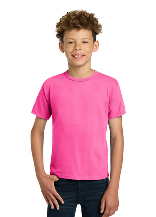 Gildan® - Youth Ultra Cotton®100% US Cotton T-Shirt. 2000B - Safety Pink | Gildan