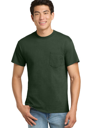 Gildan® - Ultra Cotton® 100% US Cotton T-Shirt with Pocket.  2300 - Forest Green | Gildan