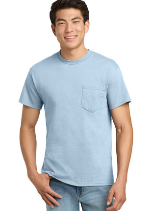 Gildan® - Ultra Cotton® 100% US Cotton T-Shirt with Pocket.  2300 - Light Blue | Gildan