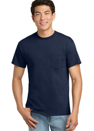 Gildan® - Ultra Cotton® 100% US Cotton T-Shirt with Pocket.  2300 - Navy | Gildan